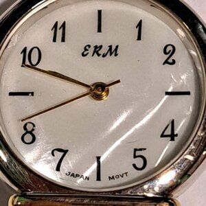 white leather strap white face watch